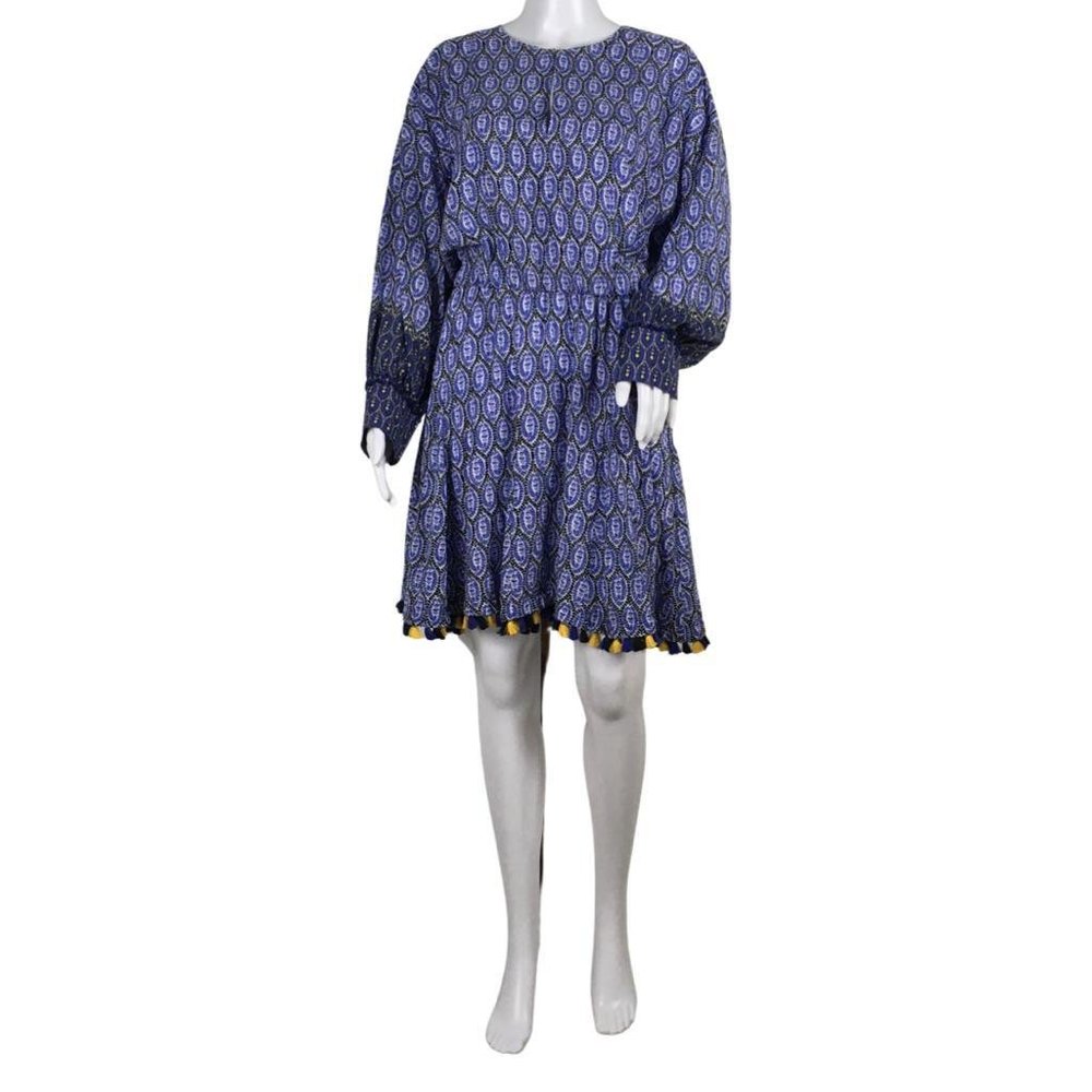 NWT Derek Lam 10 Crosby Women’s Mini Ruffle Dress Stamped Blue Sz 10
